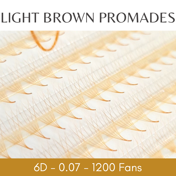 6D 0.07 LIGHT BROWN Promade Fans - Megabox - 1200 Fans