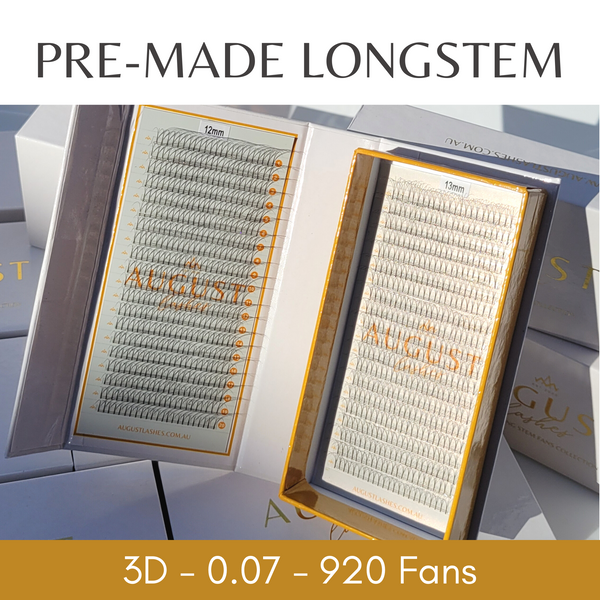 3D 0.07 Long Stem Premade Fans - 920 Fans